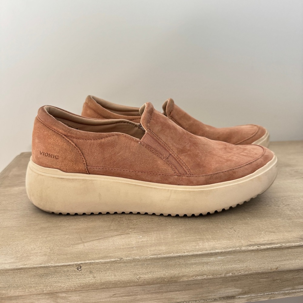 Vionic Kearny Platform Slip-on Rose Gold Sneakers Comfort Arch‎ Support Size 8
